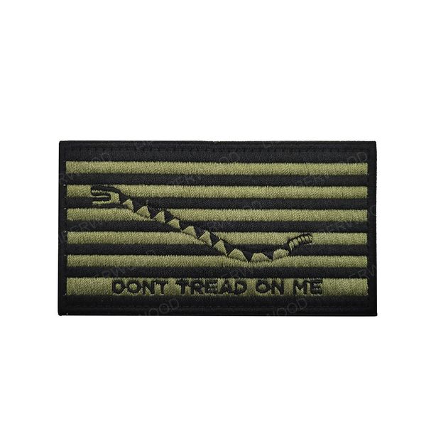 Não pise em mim Gadsden Bandle Patch Bordado sem passo no Snake Snake Ranger Green Blegtic Applique Tactical para mochila uniforme