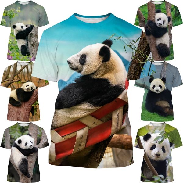 Yeni sevimli hayvanlar 3d baskılı komik panda desen erkekler kadınlar tişörtler sokak tarzı nefes alabilen hafif yaz sporları üstleri