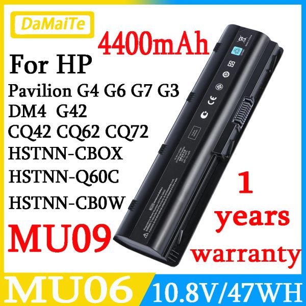 Batterien MU06 Laptop -Batterie für HP Pavilion G4 G6 G7 G42 CQ32 CQ42 CQ62 CQ72 DV6 DM4 430 HSTNNCBOX HSTNNQ60C HSTNNUB0W MU09 6CELLs