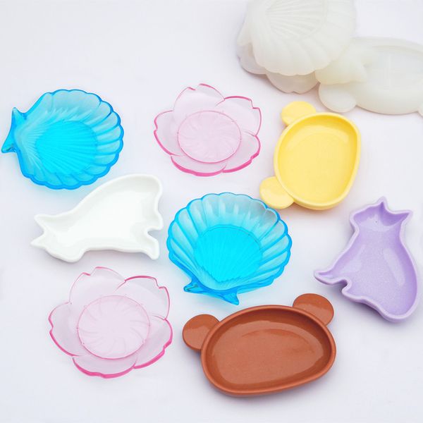 Porta a guscio gatto a guscio di guscio di fiori per sapone per piastra stampi di sapone in silicone stampi per artigianato per resina epossidica