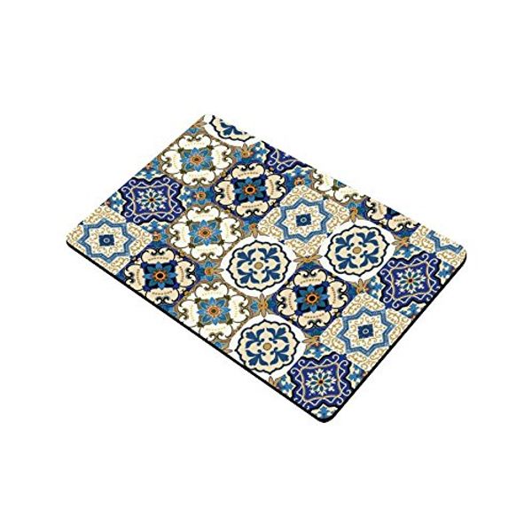 Lindos retalhos de retalhos de ladrilho marroquino capacho não deslizamento interno e externo Tapete de tapete de tapete de tapete de tapete, tapetes de tapete de entrada