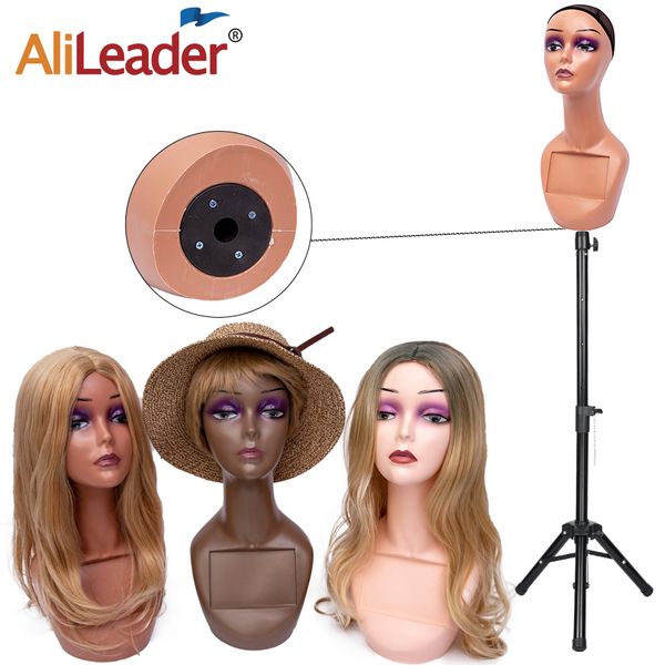 Billige afrikanische weibliche Mannequinkopf mit Schulter Plastikschannin Kopf für Perückenständer für Perücken Display Making Wigs Manikin Kopf