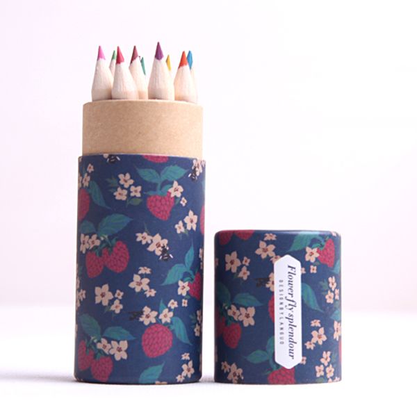 12шт/лота Длина: 3,5 дюйма цветочных цветных деревянных карандашей для школьных принадлежностей рисовать карандаш (SS-1483)