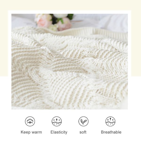 Cobertor cobertor de malha chique com bolas chenille crochet quente colaborado rosa cobertores para sofá de cama p