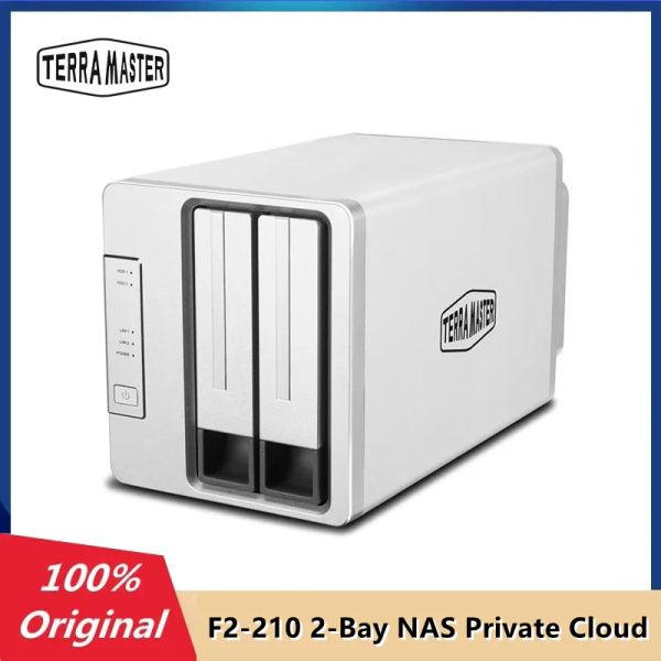 Speicher Terramaster F2210 2Bay NAS Media Server Persönliche private Cloud beigefügte Speicher 1 GB RAM DDR4 Quad Core Network (disklos)