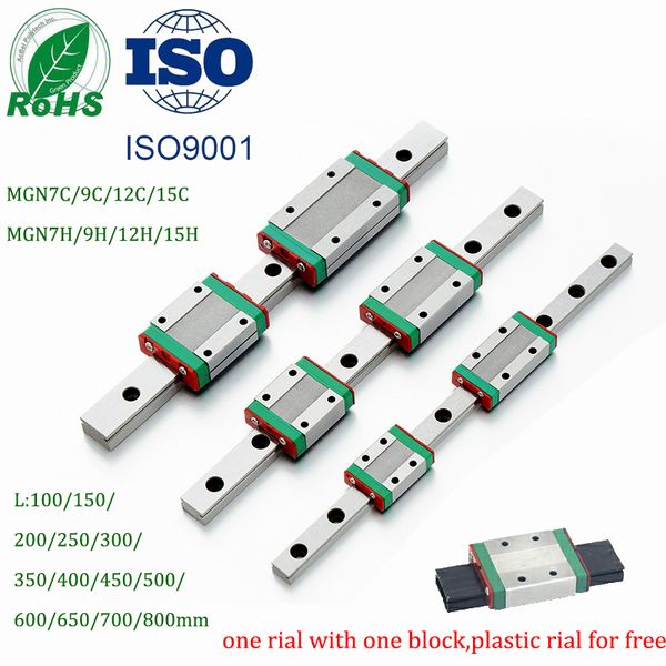 Linear Guide Rail MGN12 MGN9 MGN15 MGN7 CNC 3D Peças da impressora Miniatura Guia linear Slide Carriage personalizável qualquer perna de perna