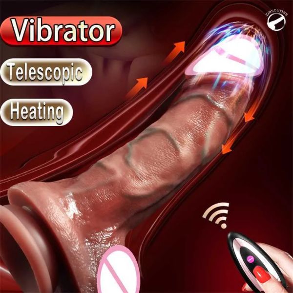 Предметы секс -игрушка массажер беспроводной вибратор телескопические ди фаллоимитации для женщин Большой дилдо вибрадор нагревание кожи чувствует реалистичный пенис большой Falos