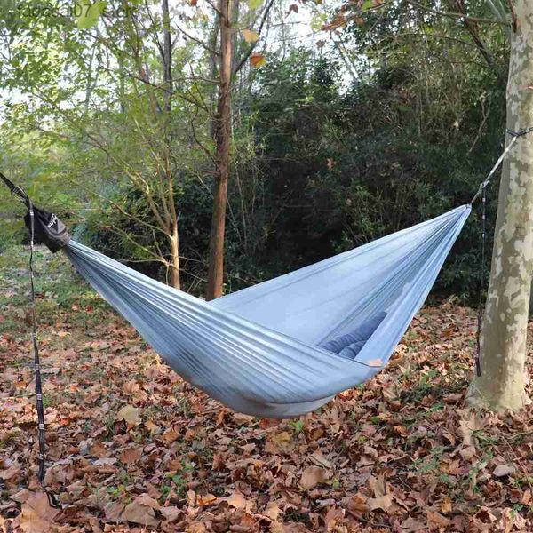 Hammocks 300x140 cm Pendente portatile Nylon Solid Uombrello tessuto singolo campeggio esterno escursionistico giardino pennantq