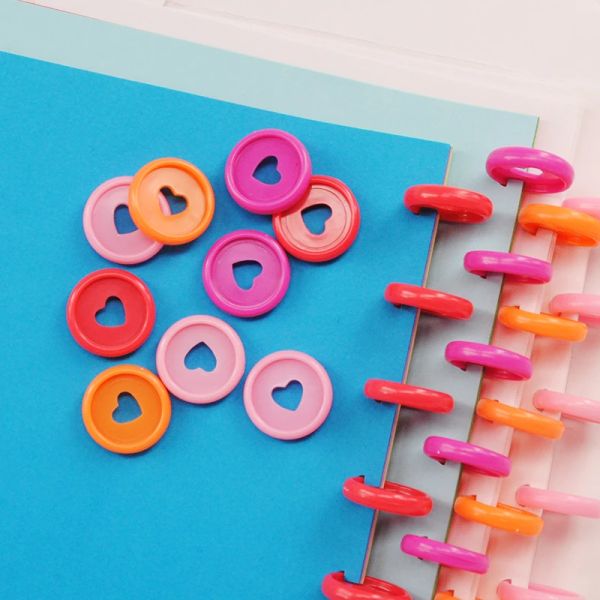 Stacheln 100pcs Pilzbindemittel Discs Planer Bindungstaste Lose Blattscheiben Bindung Notebook Bindemittel Ring DIY Scrapbook School Supplies