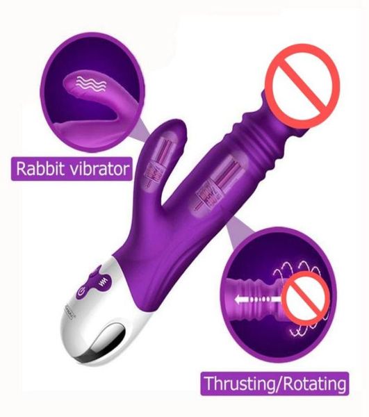 Перезаряжаемые 36 скоростей, которые тянут вращающиеся вибрационные вибрационные вибрации дилдо, сексуальные игрушки для женщины кролика мастурбатор Sex Products 4681780
