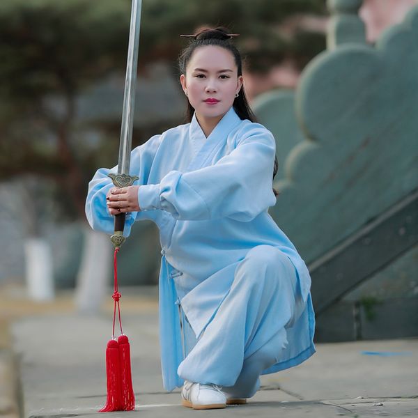 Abbigliamento kungfu uomini e donne addestrando tai chi abito ala chun arti marziali uniformi shaolin