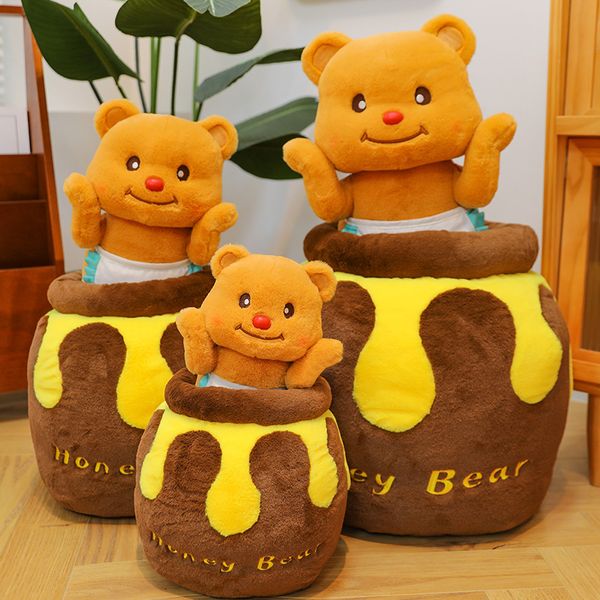 Jarra de ursinho de pelúcia de manteiga de manteiga fofa, a celebridade da internet Teddy Bear Doll dá às crianças um presente de aniversário para brincar