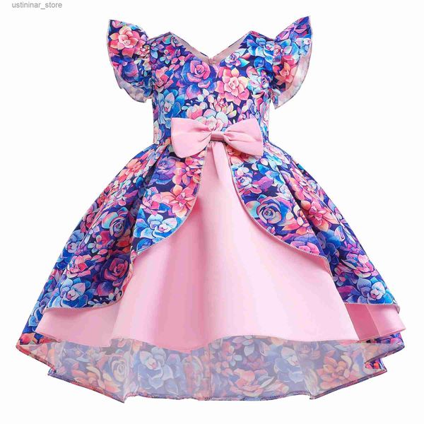 Mädchenkleider rosa ärmellose Baby Kleider Kleider Sommer Blumen Tüll Tutu Kleid Girls Vestidos Geburtstagsfeier Prinzessin Kinder Mädchen Kleidung l47