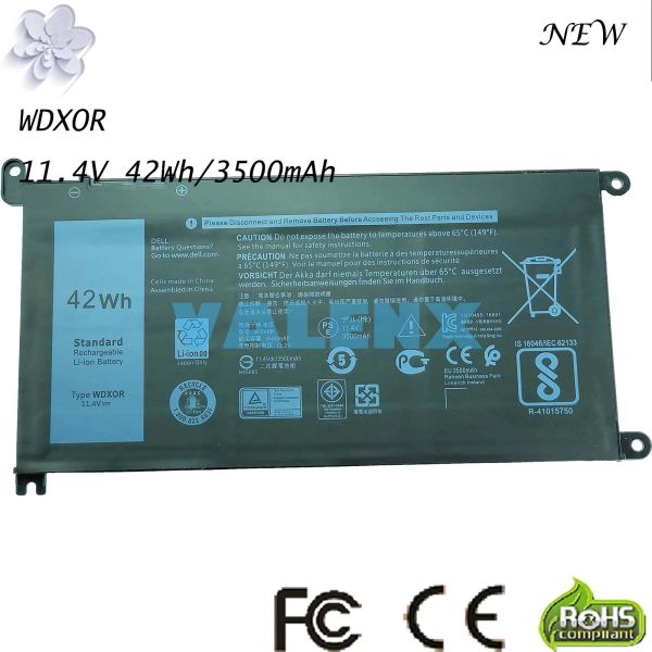 Baterias WDXOR WDX0R BATERAGEM PARA DELL Inspiron 15 5000 7000 séries 5565 5568 5570 5578 7569 7570 7579 13 5379 7378 17 5767