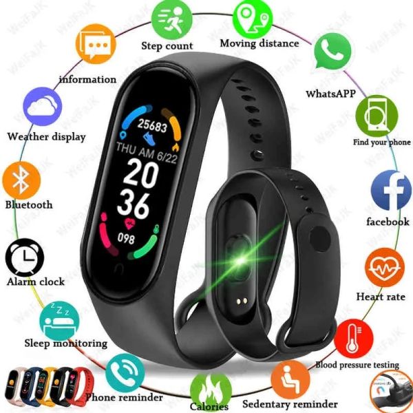 Braccialetti m8 smartwatch per xiaomi band m7 m6 braccialetto intelligente per uomini donne sport watch m4 m5 braccialetto intelligente per iOS Android in box al dettaglio