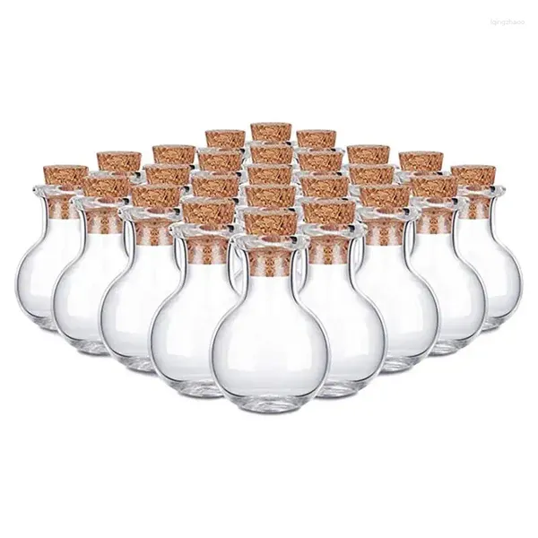 Bottiglie di stoccaggio Wishing Bottle da 10 pezzi Mini vetro con in legno Messaggio in sughero per bomboniere per matrimoni Accessori per la casa di barattoli piccoli