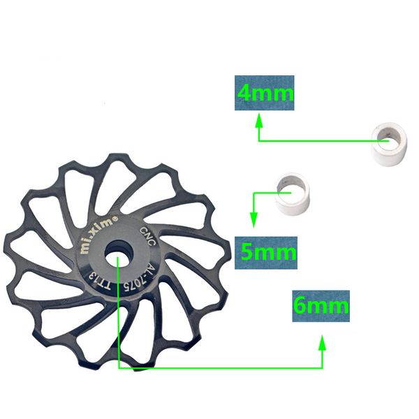 Cuscinetto in ceramica a ruota del fantino 11t MTB Road Bicycle Pulley Bike Deralleur Wheels di fantino Compatibile per Shimano