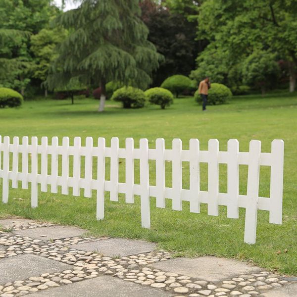 6pcs Garden Fence Prooft Wood Piquete de piquete Cerca ao ar livre Courtyard Flor Lawn Cerca Cerca Piquete Decoração de jardim de esgrima