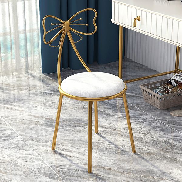 Cadeira de maquiagem Modern minimalista penteadeira de mesa de penteado Red Butterfly Golden Home Bar Bancos Backrest Cadeir