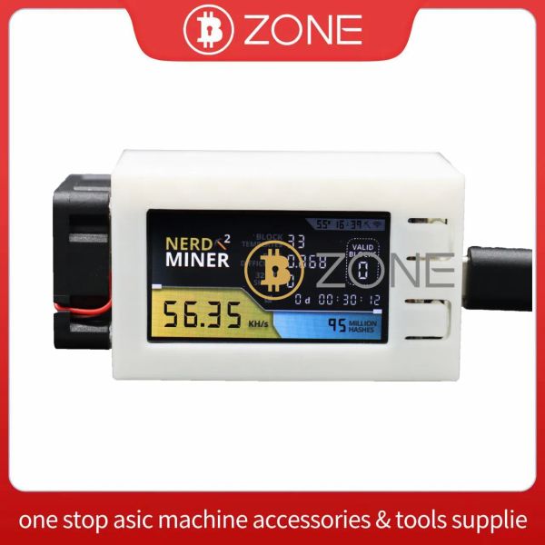 Zincir/Miner Nerdminer V2 Pro Mini BTC Madencilik Makinesi Soğutma Fanı Hashreat 56K/S Bitcoin Madencilik Cihazı Nerd Miner V2PRO Hazır Stok