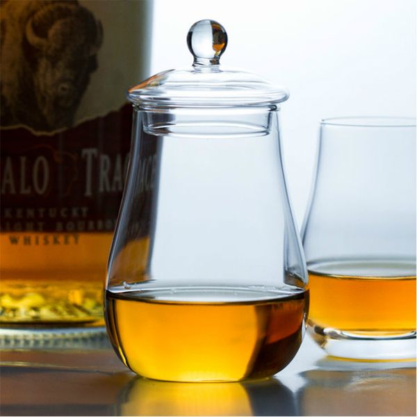 ISO International Standard Scozia Whisky Glass con coperchio Copita portatile Copita Nosing Rocce bicchiere Whisky Tumbler Wine Cups