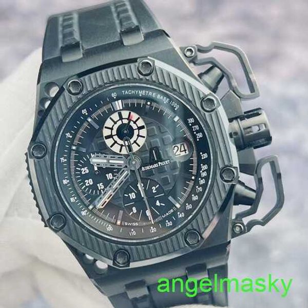 AP Moissanite Handgelenk Watch Royal Oak Offshore -Serie 26165 Limited Edition Schwarz Keramik Titanmaterial Seltener und guter Artikel