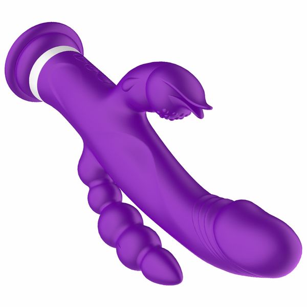Vibrator G-Spot-Kaninchen-Vibrator für Frauen 3 in 1 Klitoris Mächtige weibliche Masturbation Dildo Sexspielzeug für Frauen Paare Dildo Vibrator