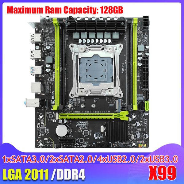 Motherboards X99 Computer Motherboard Dual Channel Lag 2011 Gaming PC Mainboard DDR4 RAM USB 2.0/3.0 128 GB Speicher 2400 MHz für Computer