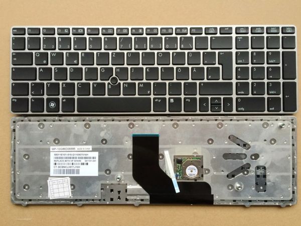 Keyboards Deutschland Laptop -Tastatur für HP Elitebook 8560p 8570p 8560b 6560b 6565b 6560p Ersatz 641180041 mit Punkt GR Layout