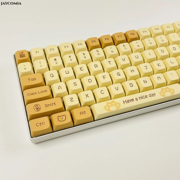 Acessórios JCM PBT Anime Keycaps XDA Perfil Milk Tea Dye Sub teclado Chap para o teclado mecânico personalizado 133 Tecla de teclado para jogos Teclado