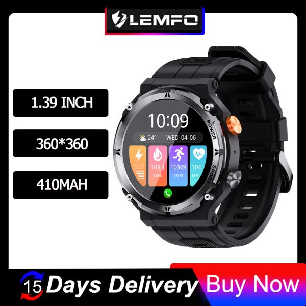 Relógios Lemfo Novo C21Pro IP68 Smart Watch Men Versão global Linguagem Bluetooth Modos esportivos Smart Watches 1.39 