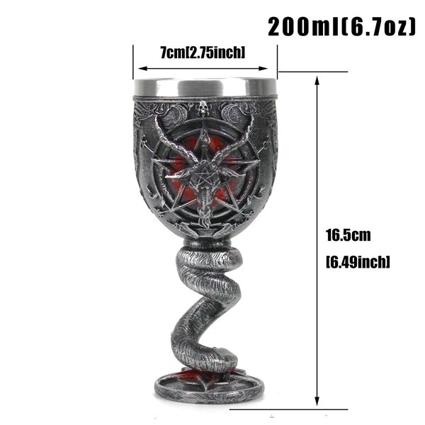 Baphomet pentagram horn goblet wine vetro gotico wicca pagano tanta tanta tasca da tanka tangini da caffè 600 ml 200ml wicca regalo mystic wicca