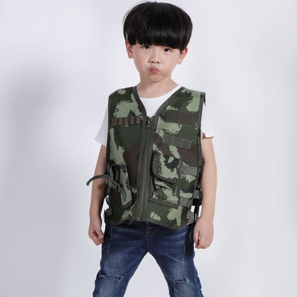 Kinder Militärkinder Tarntarter Jagd Kleidung Taktische Armee Weste Cosplay Kostüm Airsoft Scharfschützen Uniform Combat CS -Ausrüstung