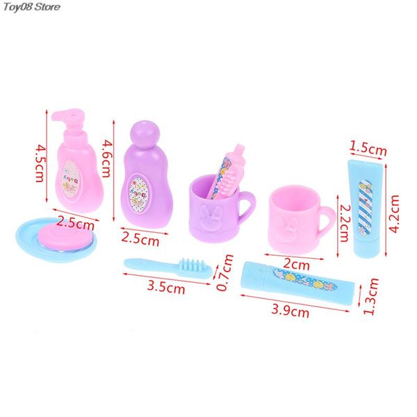 1/6 1/12 Dollouse mini -xícara de dentes de creme dental para OB11 Blyth Pullip Doll House Móveis Acessórios