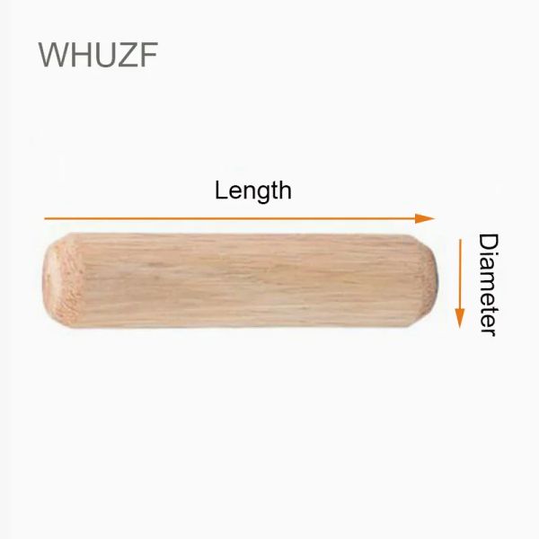 Whuzf 50/100pcs M6/8/10mm Holzkabine Schrankschublade runde flugte Holzhandwerksstifte Stangen Set Möbelanpassungsholz WOWEL PIN