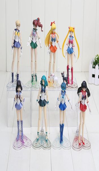 15cm 6inches Anime Sailor Moon Mercury Mars Venus Tuxedo Máscara PVC Ação Figura Toy Presentes de Natal T19121617666164
