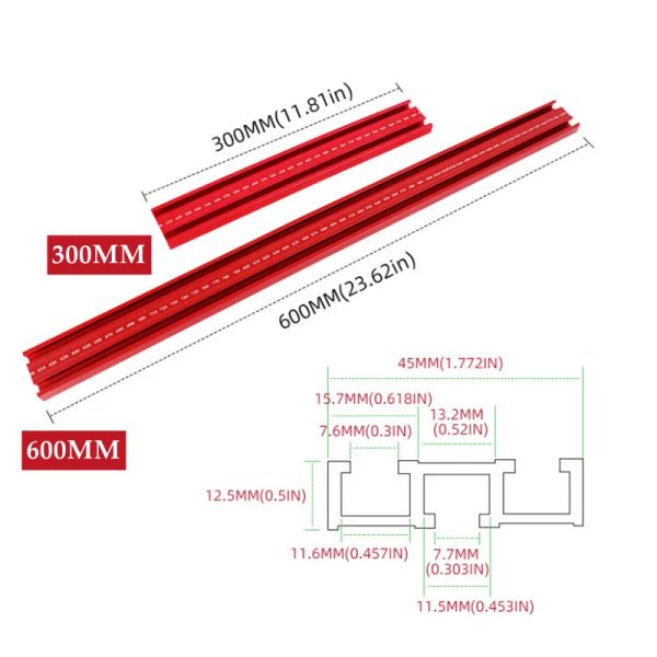 Трекная пила Rail Parallel Guide Rail 300-1800 мм алюминиевый сплав T-Track Slot Вспомогательная вспомогательная трасса