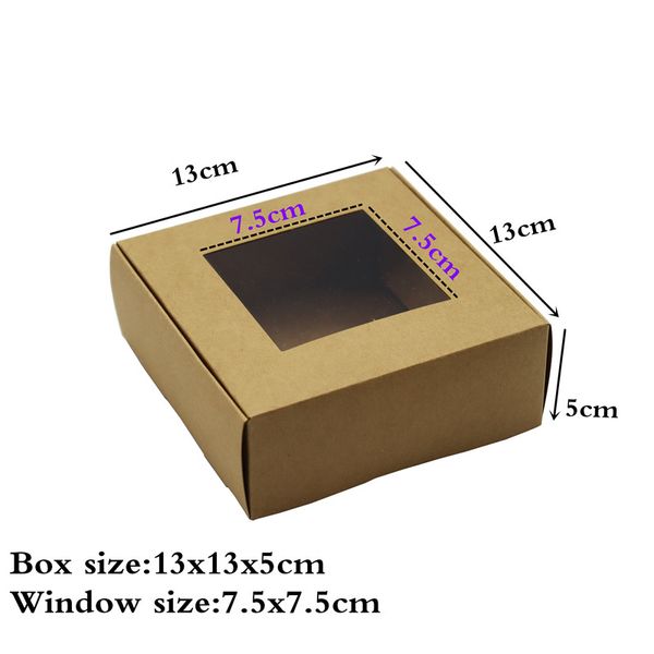 13x13x5 cm Box di sapone fatto a mano Kraft Box Cartone Marrone Casta regalo per carta da regalo Bianco Black Packaging Jewelry Boxies