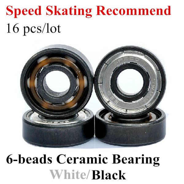 Melhor preço!16 PCS Speed Speed Skates Patins Cerâmica branca 608 com ILQ-9 ILQ-11 Si3N4 Black Hybrid 6 BEAD para SEBA