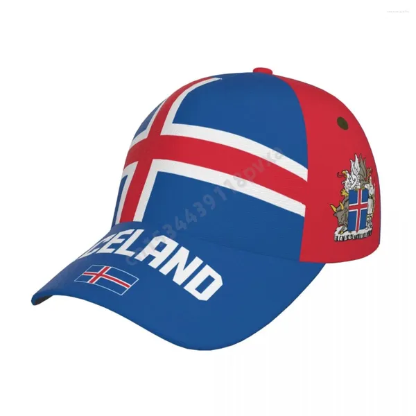 Ball Caps Unisex Flag Icelander Icelander per adulti Cappello patriottico per gli appassionati di calcio uomini donne