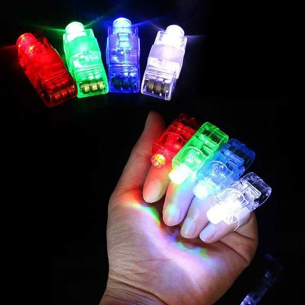 LED Rave Toy 20pcs/Los LED -Fingerlichter 6 Farbfinger Taschenlampen für Kinder Geburtstagsbar Party leuchtend Rave Laser verschiedene Spielzeuge 240410