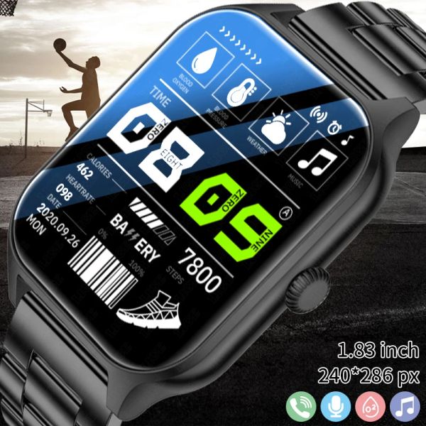Orologi lige da 1,83 pollici Nuovo Bluetooth Call Smart Watch Men touch Screen touch -orologio personalizzato Bracciale Sports Monitor Smartwatch