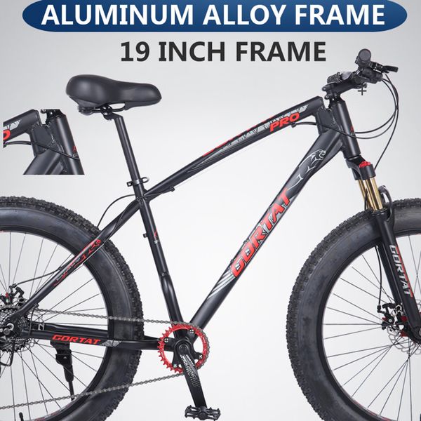 Gortat 26*4,0 Zoll Schneerad Aluminiumlegierung Auflauf 10geschwindigkeit Fett Beach Fahrrad Lock Die vordere Gabel mechanische Scheibenbremsbrems Bicicleta