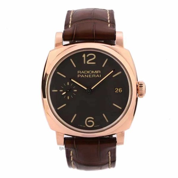 Relógio masculino Presente Panterais Temperamento RELOCAR SAPPHIRE Mirror Swiss Movimento automático Tamanho de 44 mm Correia de couro com fivela de agulha original F22Y