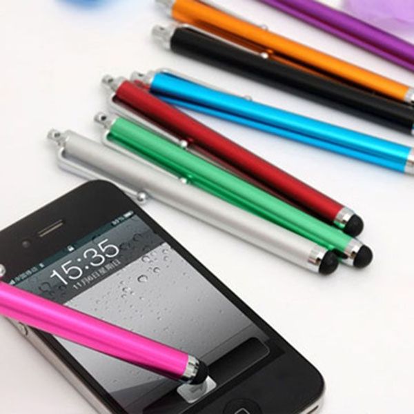 Penna stilo capacitiva in metallo da 1000 pezzi con penne touchscreen a clip per iPhone tablet di telefonia mobile Android