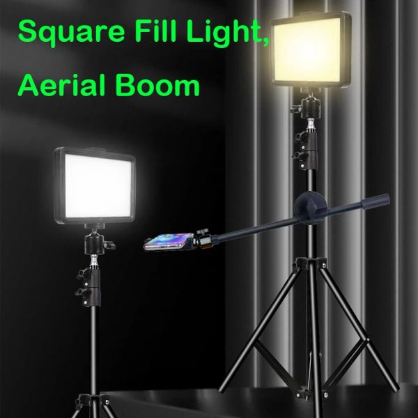 Lights Photo Studio LED Video Ring Preenche Lamp Painel Light Painel Fotografia Iluminação com Tripé Stand Arma Longo Usb Plug para transmissão ao vivo