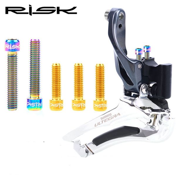 Bike Ultralight M4x13,5mm 20mm Titanio Ti Bulloni a testa esagonale Allen Vite esagono per deragliatore anteriore /posteriore H /L Bulloni del cambio del pollice H /L