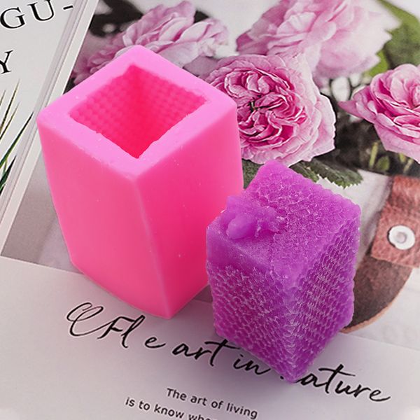 Honeycomb 3D con cassa a forma di ape stampo fapspone silicone fa stampo aromaterapia in gesso cutanei stampi artigianato decorazione della torta fondente