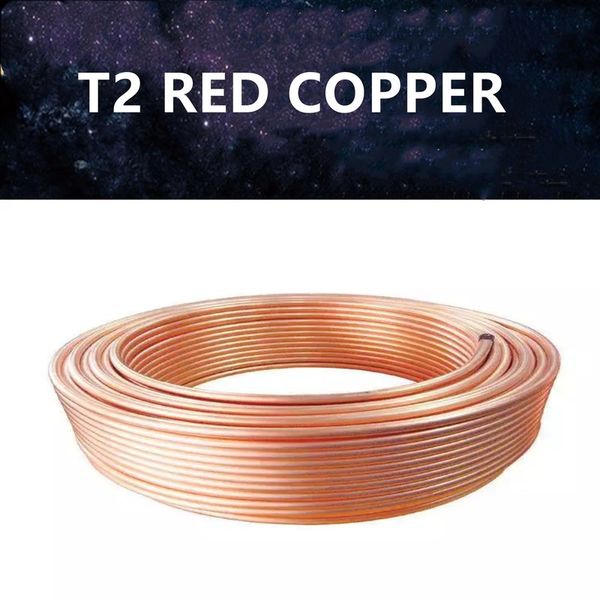 2m T2 rotes Kupferspule 2/3/4/5/6/8/10/12/14/16 mm Kupferrohr Klima -Kupferrohr Weichrohr 99,9% T2 Kupfer DIY -Kühlung