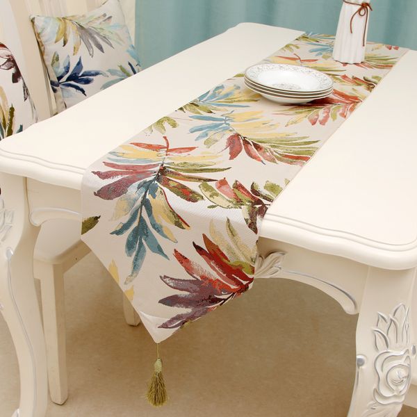 Foglie Tavolo da pittura Nord US European Table Runner Runner da tavolo all'ingrosso per la cena dell'hotel per matrimoni